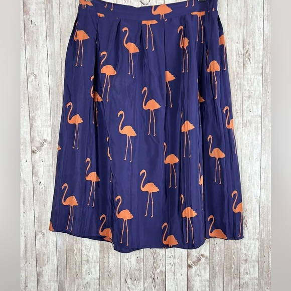 Charlotte Taylor Pink Flamingo Pleated Skirt Anthropologie Stilt Strider - Picture 3 of 8